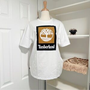 Timberland White and Gold Logo T-Shirt